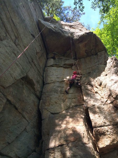 Below the crux 