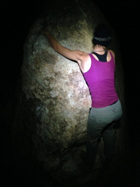 Night bouldering in J Tree