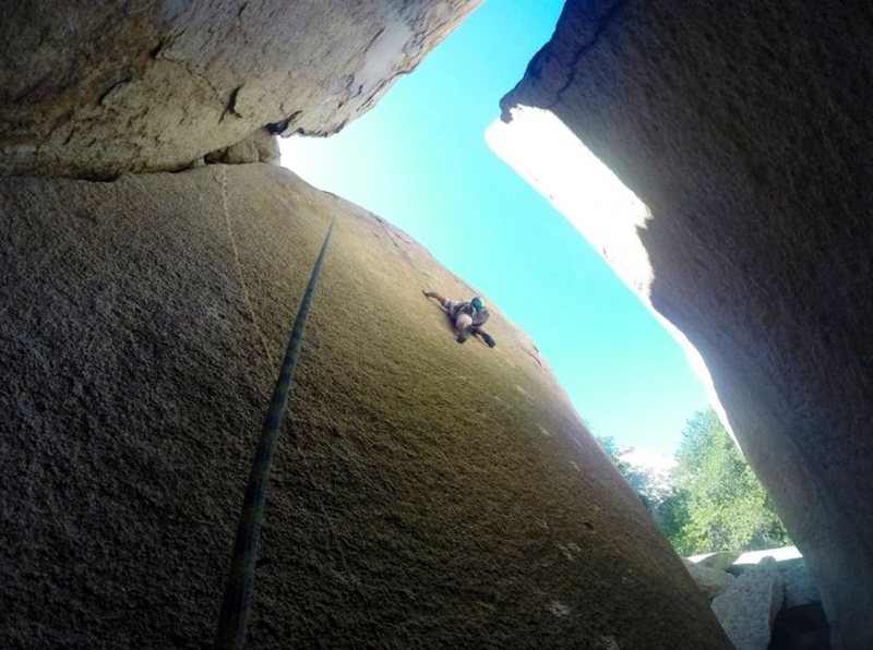 Projecting The Lost Slab 5.12+!!!<br>
Photo by C. Norwood.
