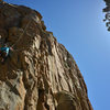 Marisa Fienup climbs Ball and Chain, at Castle Rock.