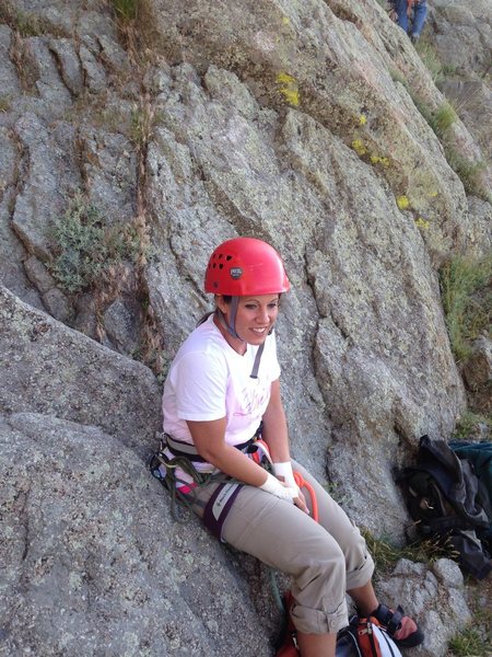 Tara Excited to climb Devils Tower for the first time.