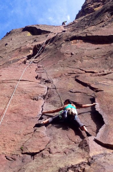 Climbing top roped. 