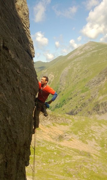 Nick Bullock on the exposed pitch 2 of The Skull