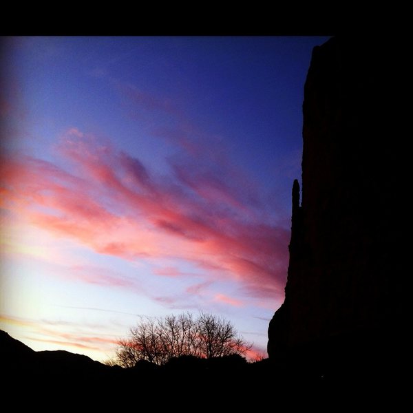 Sunset over El Puro and El Pison.