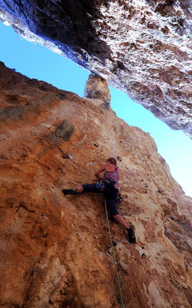 One of the several shaded climbs located behind the tower.