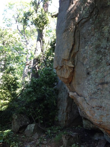 I believe the arête is scarete. The cliff to the left is unclimbable. 