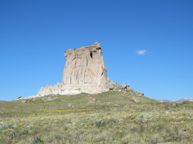 The summit tower on the approach.