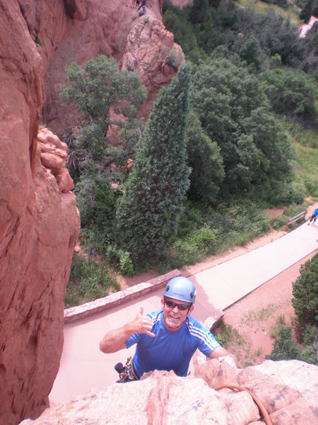 11July2014 Climbing with the Father in Law. White Twin Spire, Garden of the Gods.