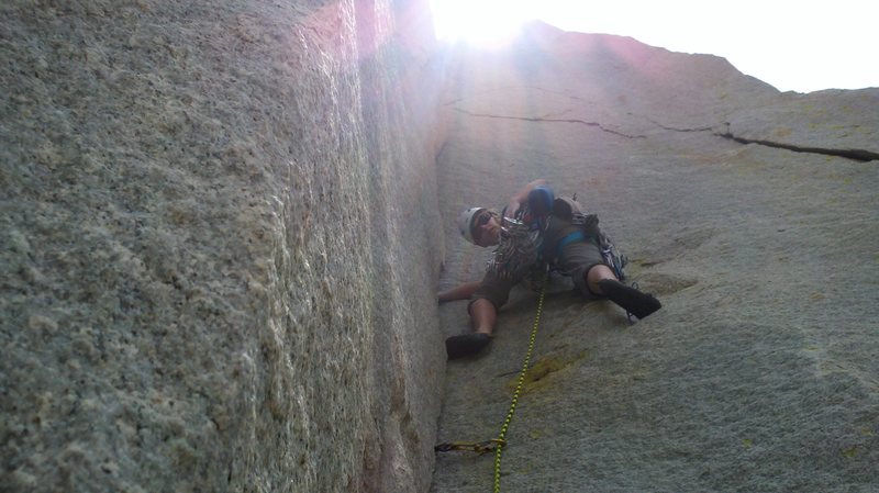 Beginning of the second pitch of the "west face".