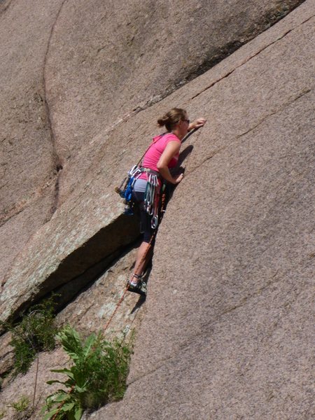 Standing at the small overhang midroute.