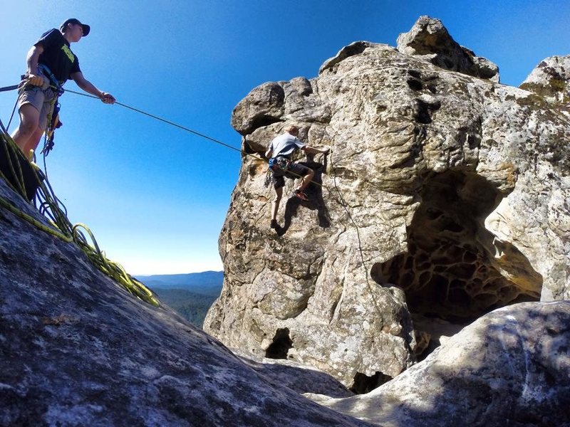 Leading the summit route on Mt. Doom