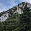 These crags have some fine climbing. New guide has partial info. Maybe we can keep it that way. Cool approach from the north side trail to tahquitz.      