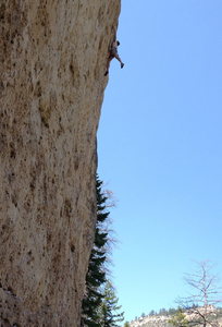 Alan Goodrich hanging on for the send