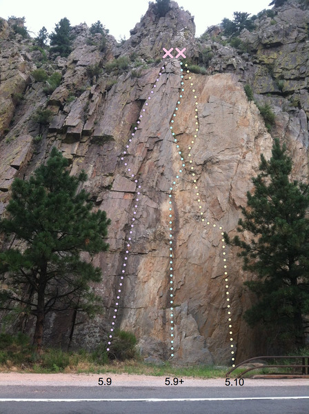 Bridge Wall North / Practice Rock, left face.