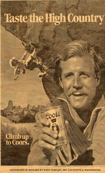 In 1979, The Clever Lever was climbed using aid for a Coors Commercial. The backround (Lizard Head, I believe) was composited-in (pre-Photoshop).