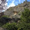 Slabs, cracks, and a cool roof traverse right-cliff