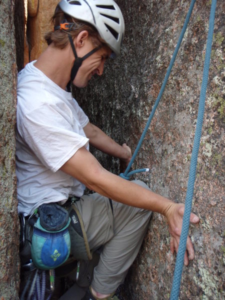 Just entering into the chimney.