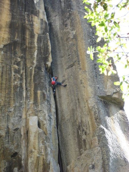 Amazing climb!  Thank god there are a few tiny feet on the right wall as you make your way up:)