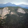 Deer Mountain Buttress, Rainbow Rock, and a small crag above Deer Mountain Buttress.