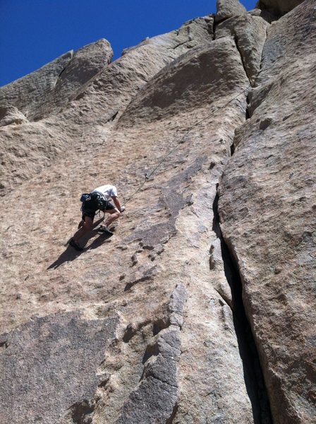 Eric enjoying some fun face climbing at Valley of the Moon.