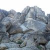 View from boulder laden gully of SE face of Siberia Creek tower.  (Siberia Creek tower is the first area you'll encounter.)  Scrambling across permits easiest access.  