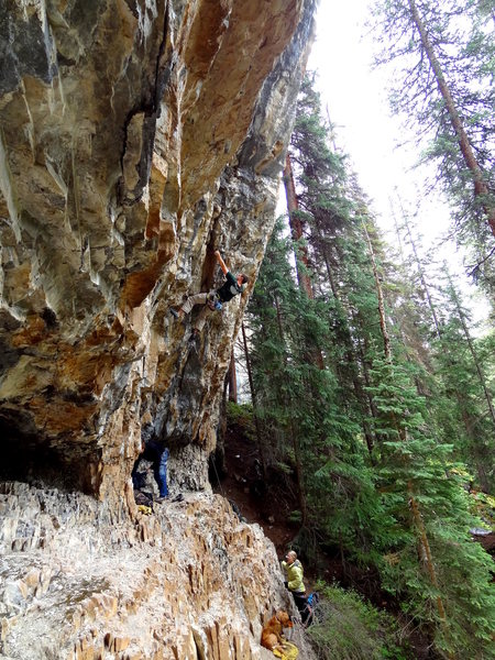 Kevin working up the Right Arch.