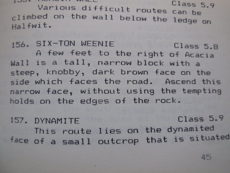 Route #156, the "Six-Ton Weenie."