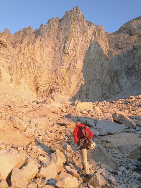 The east Face seen from the approach once you turn the corner around the base of Shaw Spire