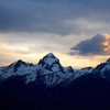 Buck Mountain in the center with the snowy diamond-shaped face.