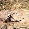 Tim Esqueda finishing up the crux of pitch 1!