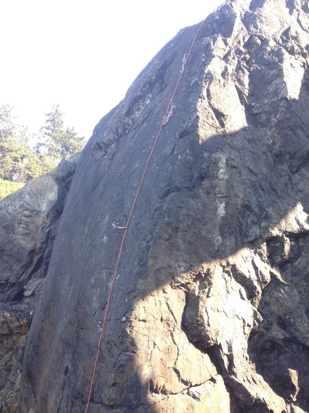 Boltless Baetylus; The north east arête on Wedding Rock. 