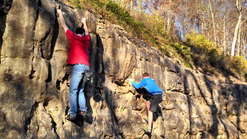 Warming up on the super long traverse