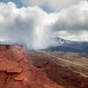 View of the storms blowing through Castle Valley from the top of Castleton Tower.