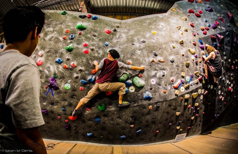 Me climbing at my favourite gym: the Hive (in Vancouver)