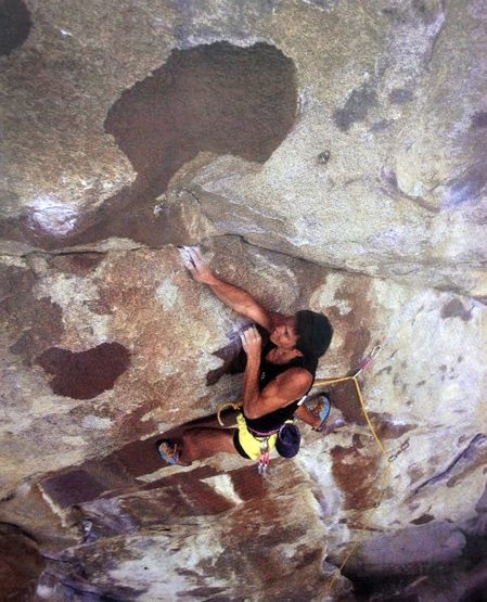 Jim Karn on Calypso (5.13d), City of Rocks
<br>

<br>
Photo by Tedd Thompson