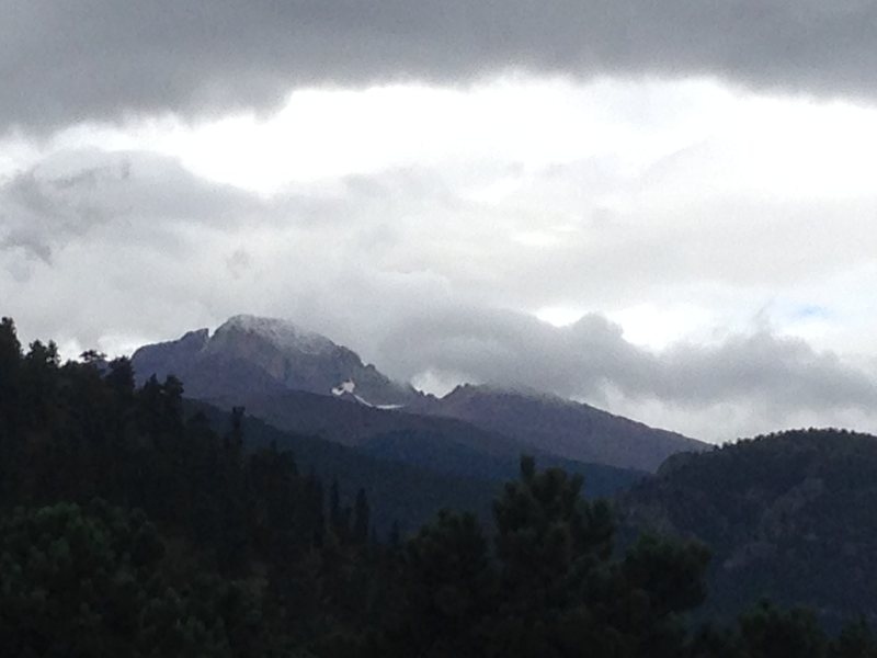 Long's Peak and the Diamond yesterday before another big downpour. 