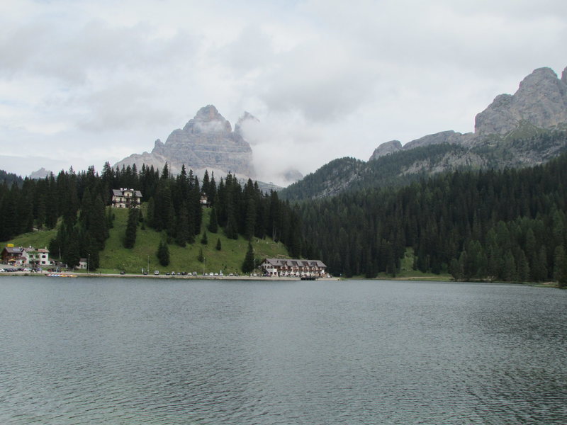 Lago di Misurina, looking towards Tre Cime di Laverado. Many clouds!