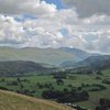 Helwellyn Mt on center skyline from Latrigg Hill above Keswick