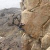 Me leading 'Glass Arete' (E3) Cornwall, UK