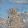 Unknown climber, topping out on Torre Inglesi.