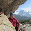 Belay stance for pitch 2.