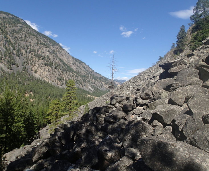 Boulder field approach from the far right.