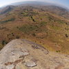 Looking down the 2nd pitch at climber leaving 1st pitch belay.