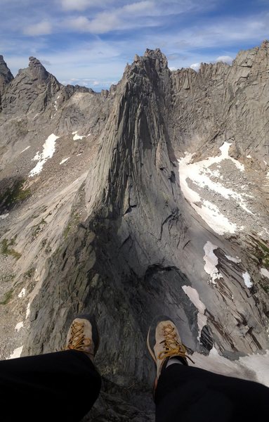 Sitting on the north edge of Pingora looking at wolf's head!  