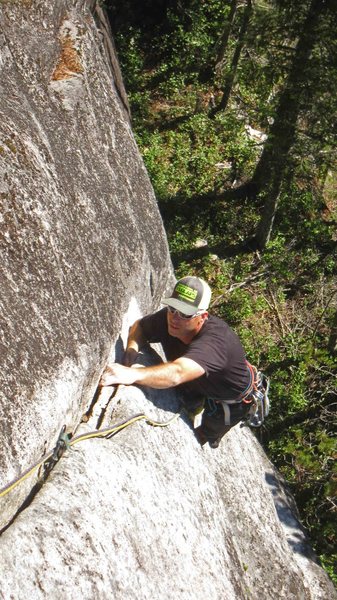 Derek near the end of A hatch. You finally can get some decent footholds here. 