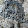 Interesting limestone arch visible across the notch from the approach to the upper wall.