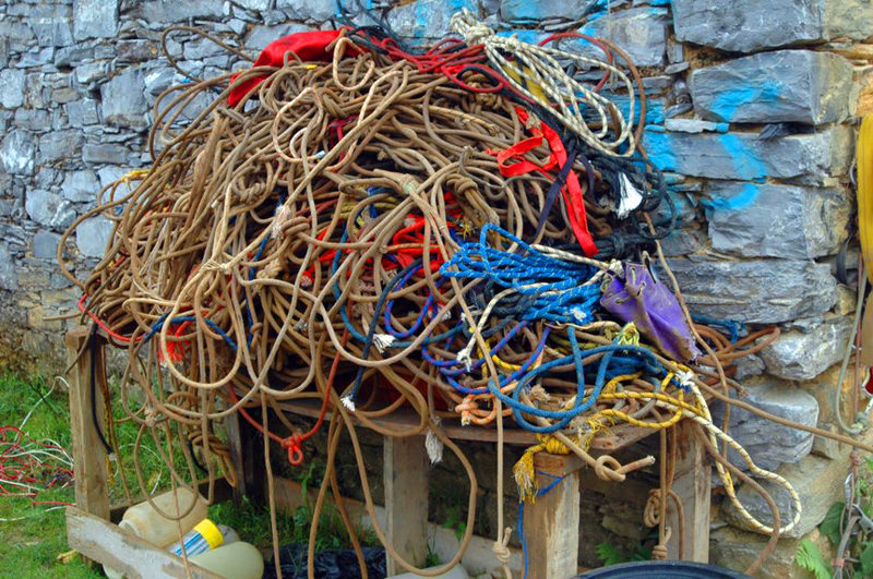 old rope removed from San Agustín