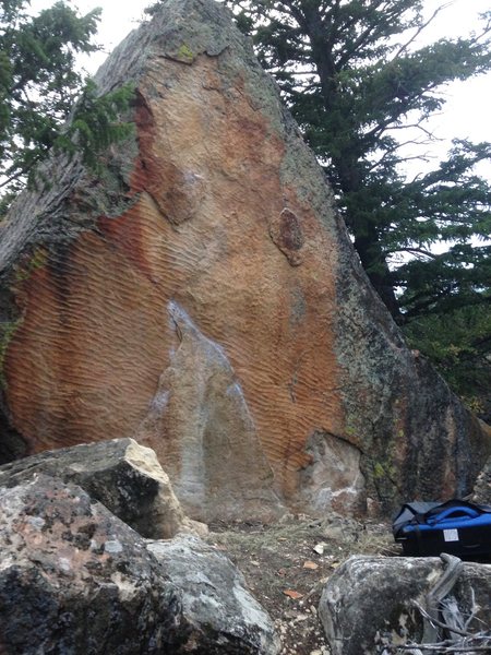 The Orange Ripple Boulder 