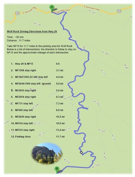 Wolf Rock Directions.<br>
Thanks to Topher for making the map. 