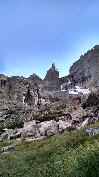 Approaching Sharkstooth.